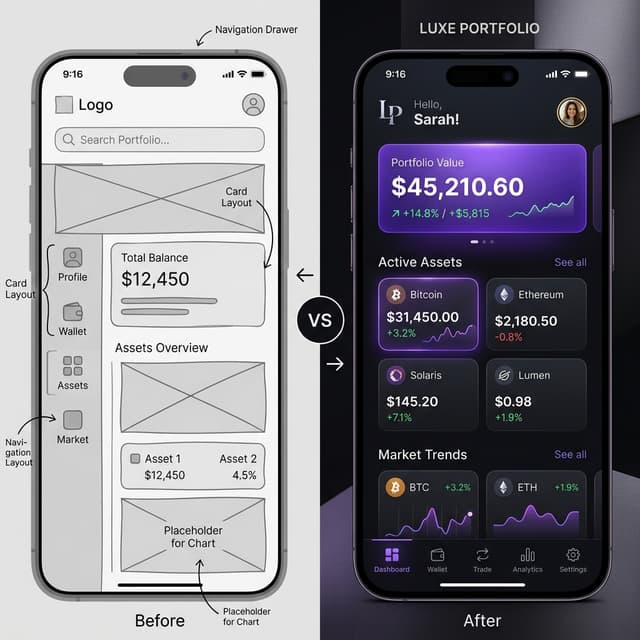 Web UI Design Before and After Showcase